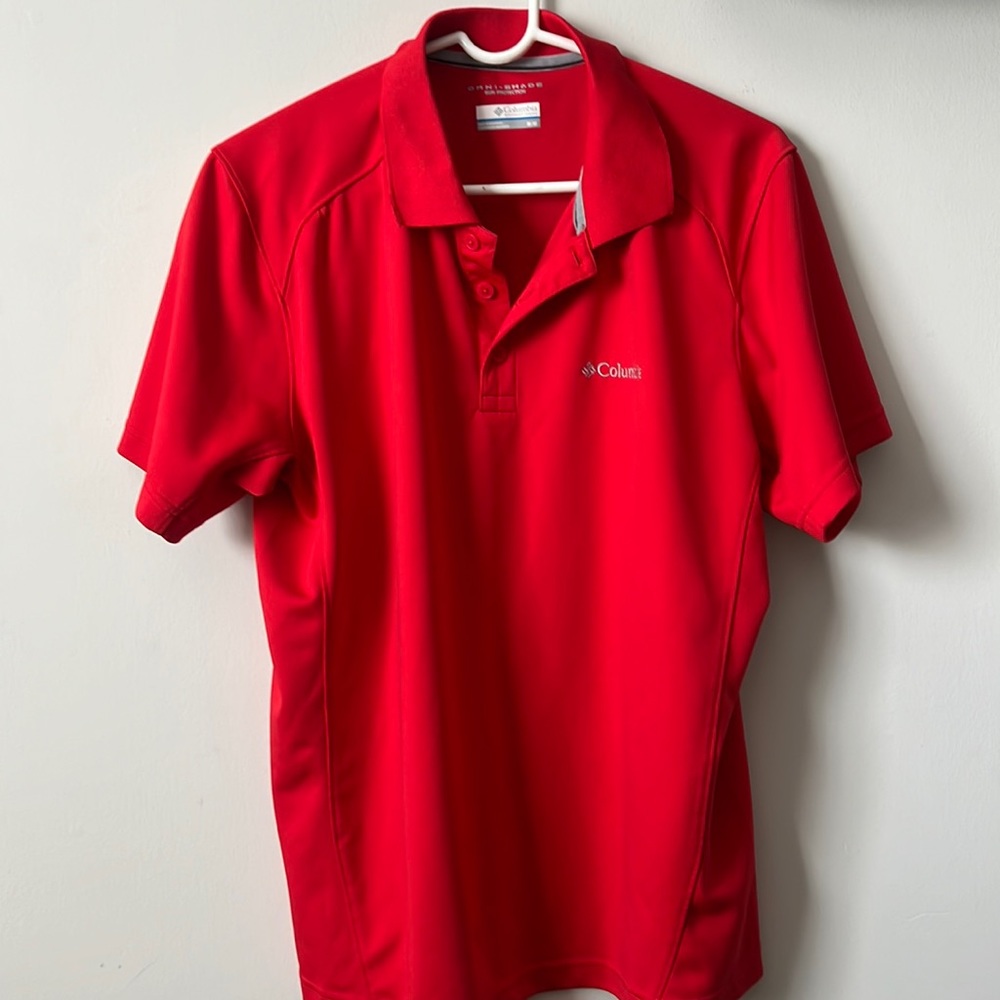 Columbia Mens Medium Red Omni-Shade UV Polo Shirt